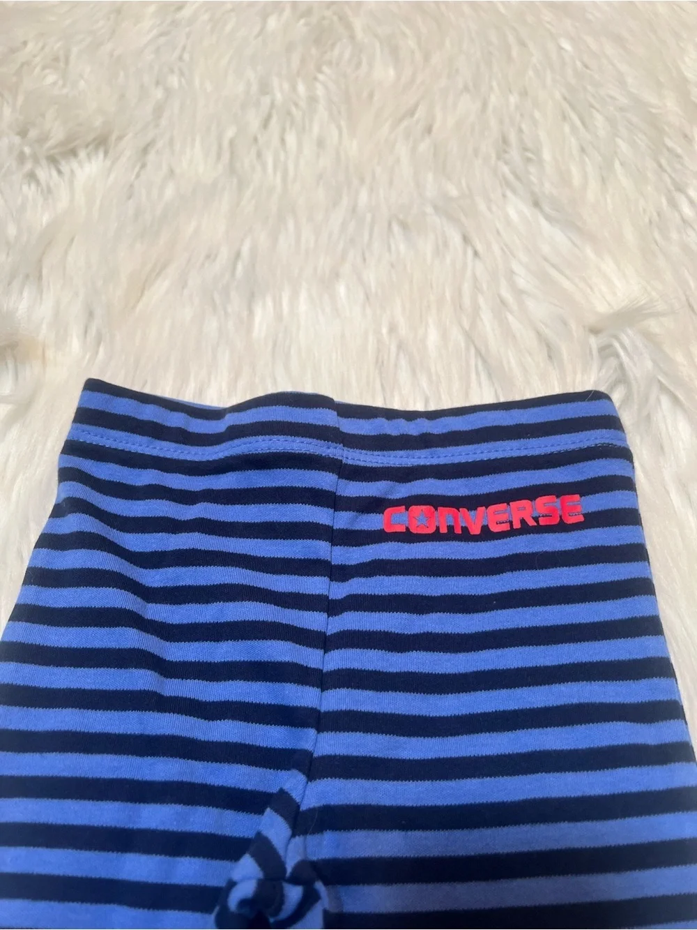 Converse Baby Size 0-6 Months Pants Blue Dark Blue Stripes Red Converse Graphic